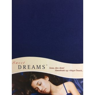   Pamut jersey gumis lepedő MARINE sötétkék  180-200*200 cm