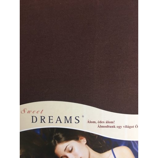 Pamut jersey gumis lepedő CHOCOLAT- csokoládébarna 180-200*200 cm