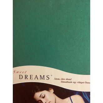   Pamut jersey gumis lepedő GREEN  sötétzöld 180-200*200 cm