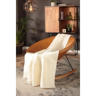   Biederlack COTTON SENSE NATUR - 100% organikus pamut meleg pléd elegáns törtfehér színben 150x200 cm