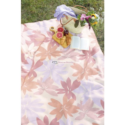 Biederlack  Charm "Plumeria parfai" - 58% pamut takaró elragadó, üde nyári színekkel 150x200 cm 