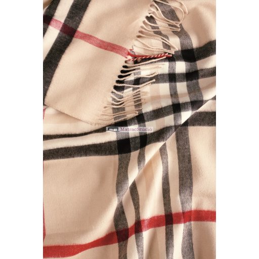 Biederlack Classy Camel  pamut könnyű pléd Burberry stílust idéző mintával 130x170 cm