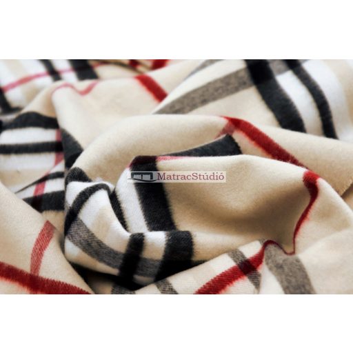 Biederlack Classy Camel  pamut könnyű pléd Burberry stílust idéző mintával 130x170 cm