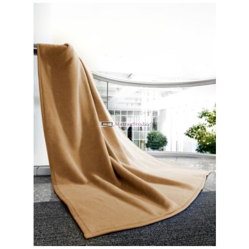 Biederlack  Cotton Sense BEIGE 100% pamut meleg pléd bézs szín 150x200 cm
