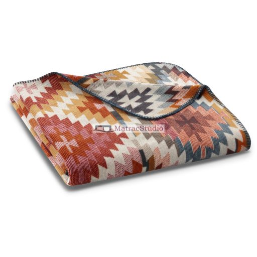 Biederlack NOMAD LIGHT - meleg pamut pléd azték stílusú színes mintával 150x200 cm + 1 db 50x50 cm díszpárnahuzattal