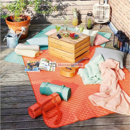 Biederlack Picnic Green - vízhatlan piknik takaró zöld szín 130 x 170 cm