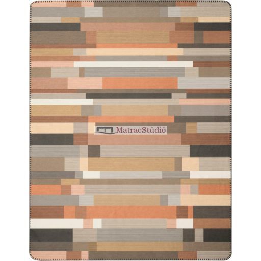 Biederlack Modern Classic “Patch” - ÚJ! Pamut pléd karamell árnyalatokkal 150x200 cm