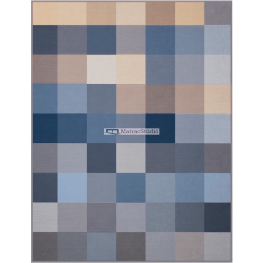 Biederlack Blue Wowen 100% pamut meleg pléd kék-bézs színekkel 150x200 cm