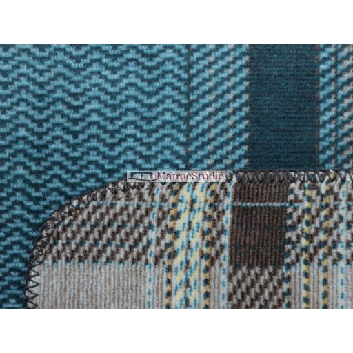 Biederlack Nordic Check - meleg pamut pléd türkiz-barna kockás 150x200cm