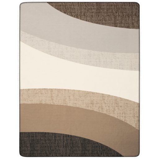 Biederlack pléd CONTURE FLOW -  meleg pamut pléd finom, elegáns bézs-barna árnyalatokkal 150x200 cm