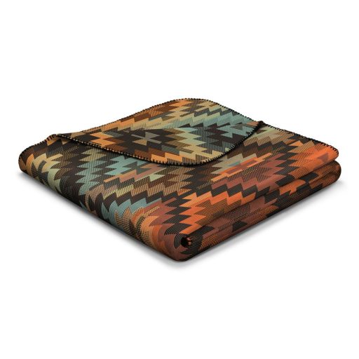 Biederlack NOMAD GLOW - meleg pamut pléd 150x200 cm + 1 db díszpárnahuzat 50x50 cm azték stílusú minta 