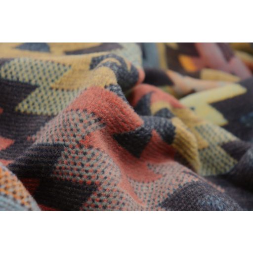 Biederlack NOMAD GLOW - meleg pamut pléd 150x200 cm + 1 db díszpárnahuzat 50x50 cm azték stílusú minta 