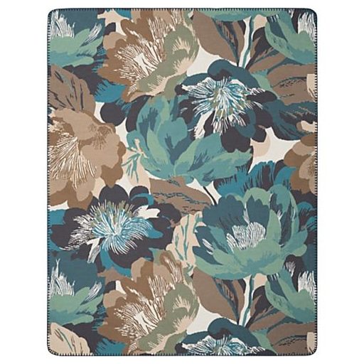 Biederlack WINTER FLORA -meleg pamut pléd türkizkék-barna-bézs színekkel 150x200 cm