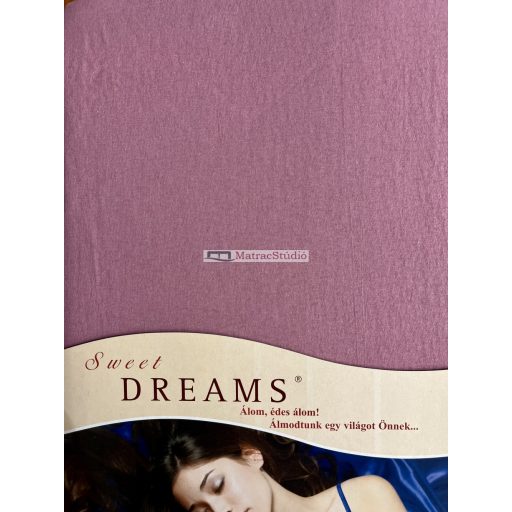 Dream jersey gumis lepedő 180-200 x 200 cm  "Rosenholz"  mély mályvarózsaszín színben