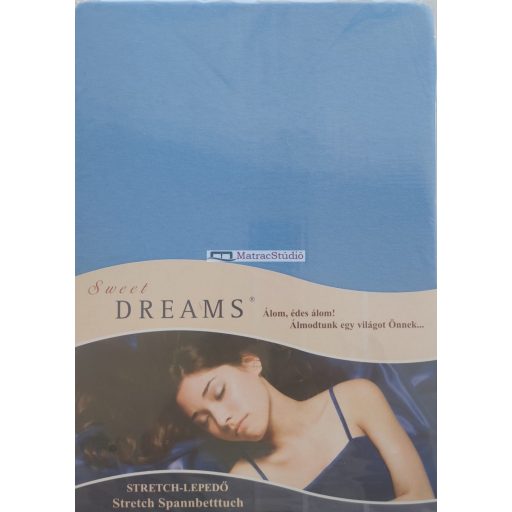 Dream jersey gumis lepedő 180-200 x 220 cm  BLAU  világoskék színben