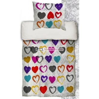   Colorful Hearts - színes szívek 3 r. pamutszatén ágyneműhuzat garnitúra
