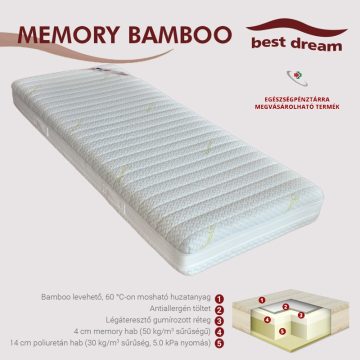   Best Dream MEMORY BAMBOO 160*200 cm hideghab+4 cm memory-hab vákuummatrac 