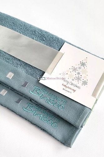 Belmanetti Bamboo 2 db-os kéztörlő szett  díszcsomagolásban 30x50 cm Sea blue - tengerkék