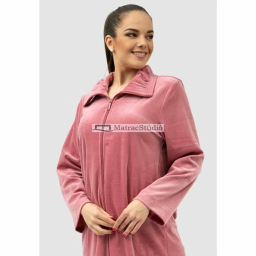 Belmanetti NIKI BAMBOO - elegáns mályvarózsaszín női köntös természetes bambusz-pamut anyagból