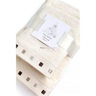   Belmanetti Bamboo cream - 2 db-os törölköző szett krém szín karácsonyi ajándékcsomagolásban 