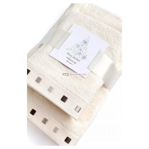 Belmanetti Bamboo Mandeln - 2 db-os törölköző mandulabarna szín karácsonyi ajándékcsomagolásban 
