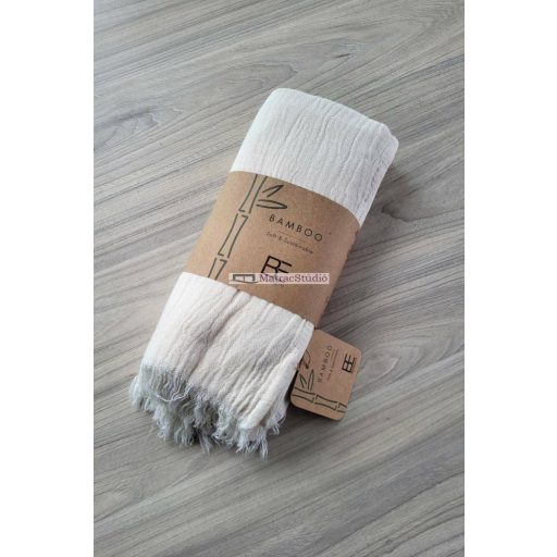  Belmanetti Bambusz- Pamut takaró/törölköző natúr törtfehér színben 80x180 cm
