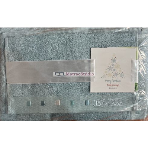 Belmanetti Bamboo törölköző szett 70x140/30x15 cm türkiz szín karácsonyi csomag
