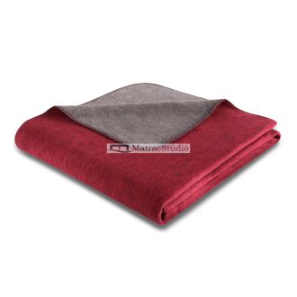   Biederlack Cotton duo melange  pléd meggy piros-grafit szürke szín 58% pamut 150x200 cm