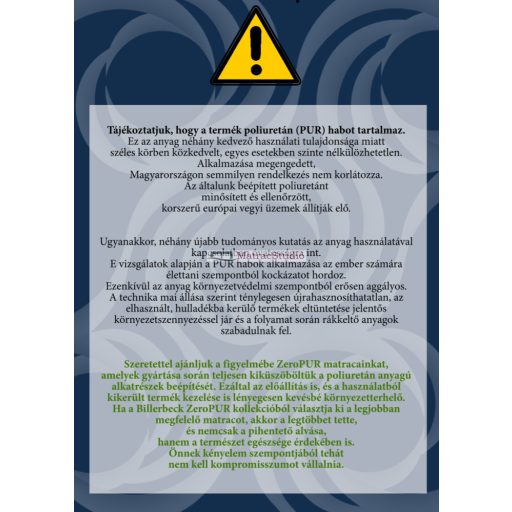 Billerbeck DAVOS asszimmetrikus 7 zónás, prémium hideghab matrac 3 féle választható kényelmi réteggel 80*200 cm 