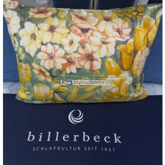   Billerbeck BIANKA 100% pamutszatén kispárnahuzat - sárga virágos 36x48 cm