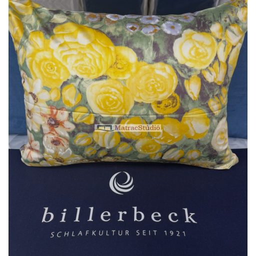 Billerbeck BIANKA 100% pamutszatén kispárnahuzat - sárga virágos 36x48 cm