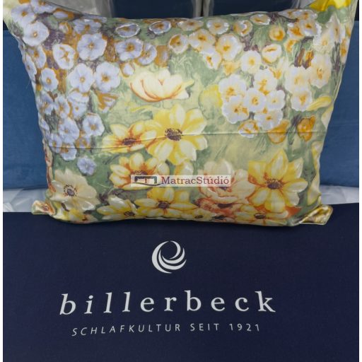Billerbeck BIANKA 100% pamutszatén kispárnahuzat - sárga virágos 36x48 cm
