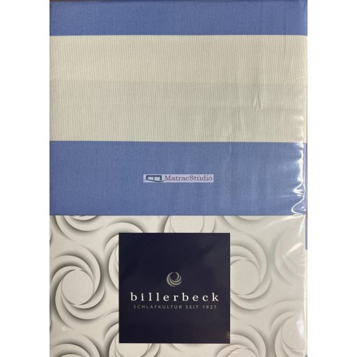 Billerbeck Bianka "BLUE WAVES" - tengerkék-fehér csíkos 3 részes selyemfényű 100% pamutszatén ágyneműhuzat garnitúra