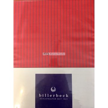   Billerbeck BIANKA "New York" piros-kék hajszálcsíkokkal 3 részes 100% pamutszatén ágyneműhuzat garnitúra