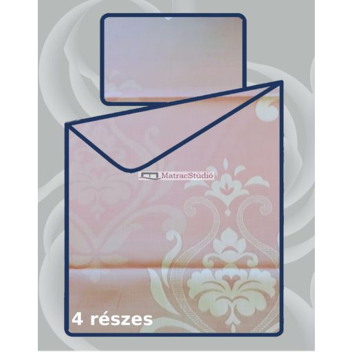 Billerbeck Bianka "Lady rose" 7 részes púderrózsaszín ágyneműhuzat garn. 1 db dupla paplanhuzat/3-3 párnahuzat
