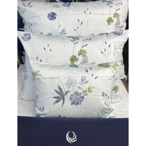 Billerbeck Bianka “BLUE FLOWER” - halványkék alapon finoman virágos  4 észes 100% pamutszatén ágyneműhuzat garnitúra