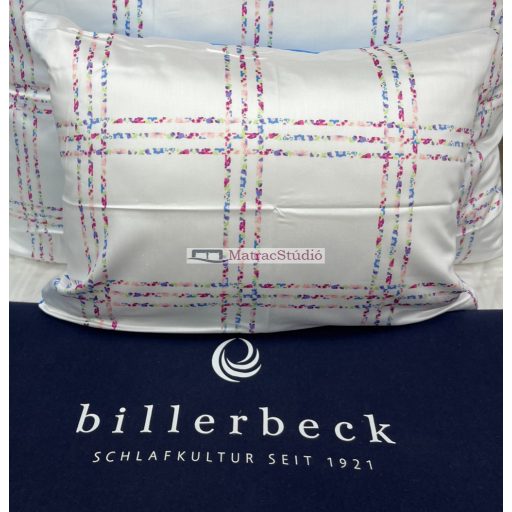  Billerbeck Bianka kispárnahuzat  kétoldalas égszínkék-fehér apró virágos 100% pamutszaténból 36x48 cm 