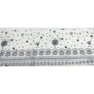   Billerbeck BIANKA ROLL hengerpárna huzat 40x15 cm fehér alapon kis kagyló mintázattal