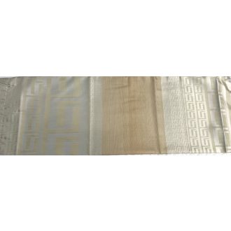   Billerbeck BIANKA ROLL hengerpárna huzat 40x15 cm elegáns aranyló bézs színben Versace motívumot idéző nyomott mintával