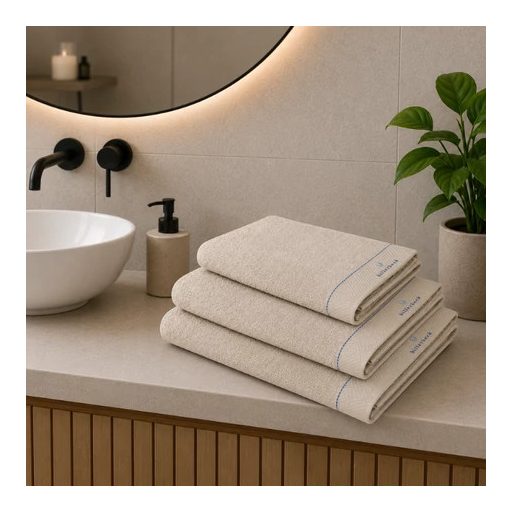 Billerbeck törölköző Homokvarázs sand/homok 30x50 cm arc-és kéztörlő