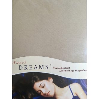   Pamut jersey gumis lepedő" SAND" homokszín  180-200*200 cm