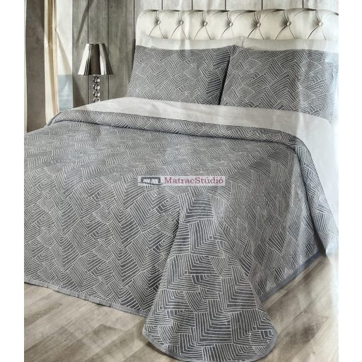 VALS portugál törtfehér/ecru pamut ágytakaró 240x260 cm