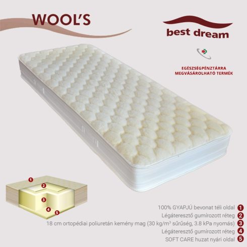 Best Dream Wool's vákuummatrac 150*200 cm